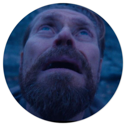 Willem Dafoe looking up (meme sticker)